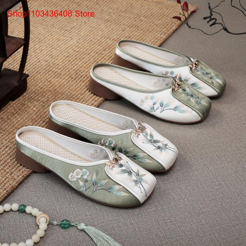 Ethnic Fashion Women - Sandal Bordir Baru untuk Rumah, Sepatu