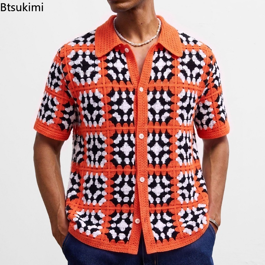 Urban Ethnic Fashion - Kardigan Rajut Pria Gaya Etnik Retro