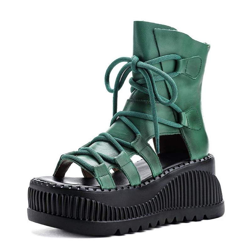 Ethnic Fashion Women - Sepatu Bot Pergelangan Kaki Kulit Asli