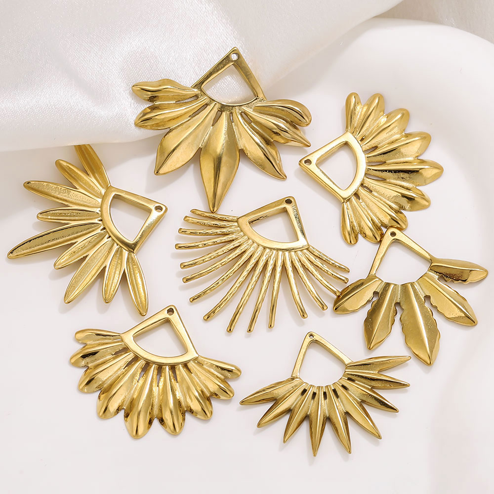 Ethnic Fashion Jewellery - 2 buah liontin anting berbentuk kipas