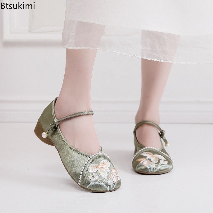 Ethnic Fashion Women - Sepatu Wanita Hak Rendah Gaya Cina