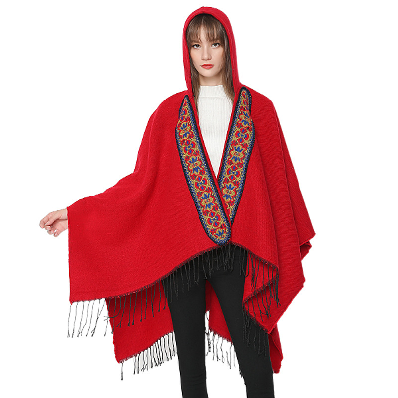Ethnic Fashion Women - Selendang Rajut Warna Solid Imitasi Kasmir