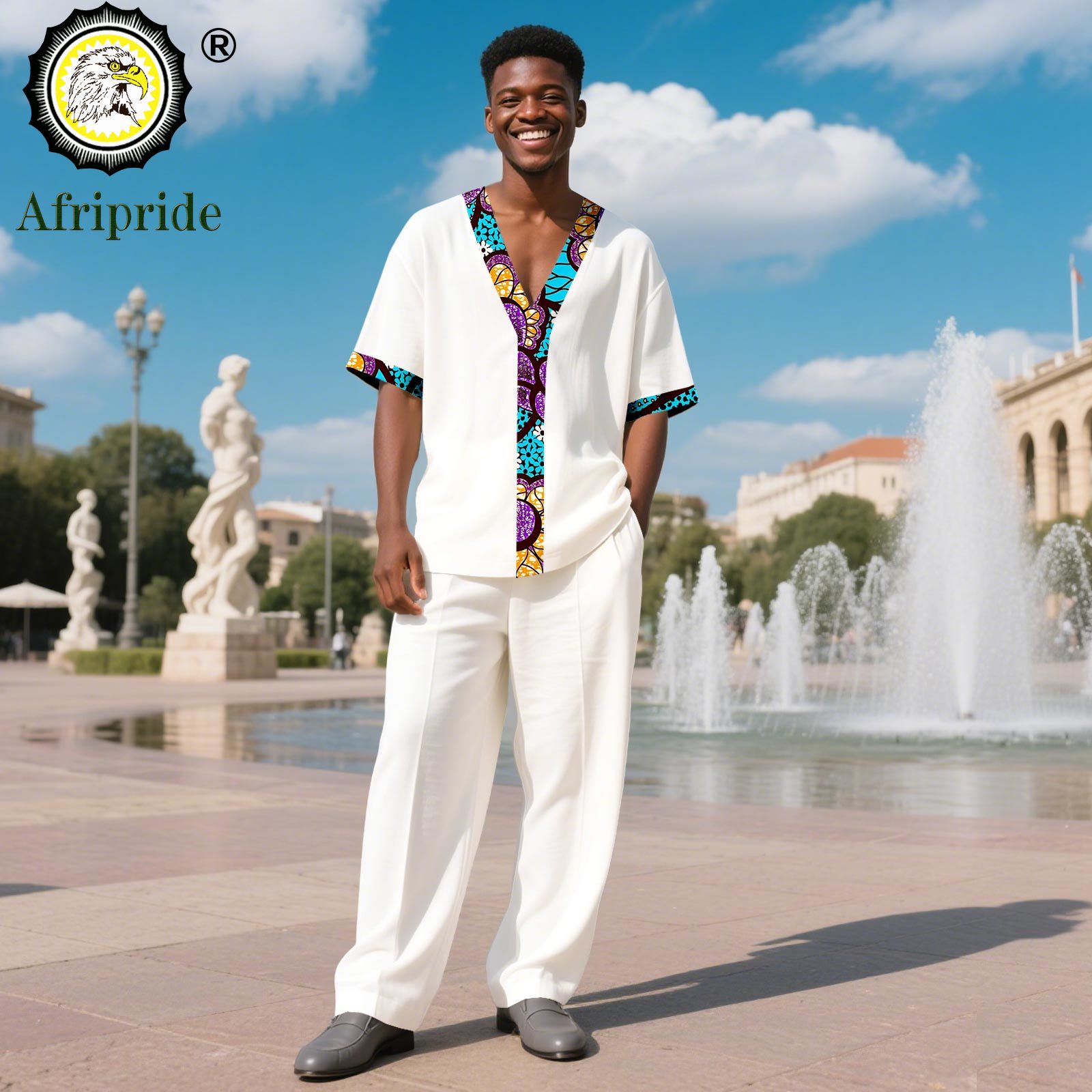African Ankara Print - Setelan Afrika untuk Pria Tracksuit Lengan