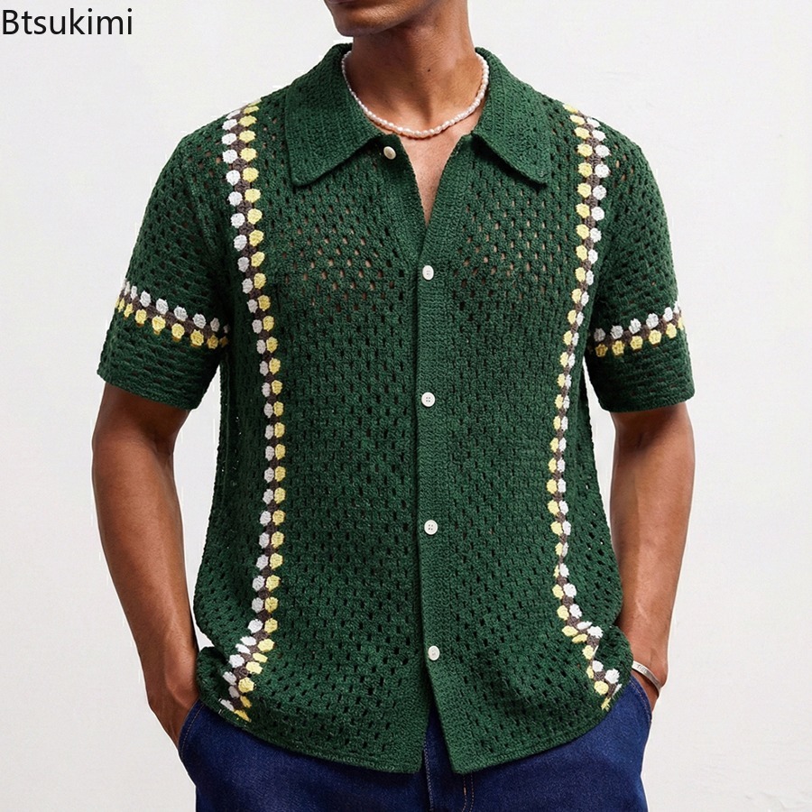 Urban Ethnic Fashion - Kardigan Pria Gaya Etnik Retro Baru,