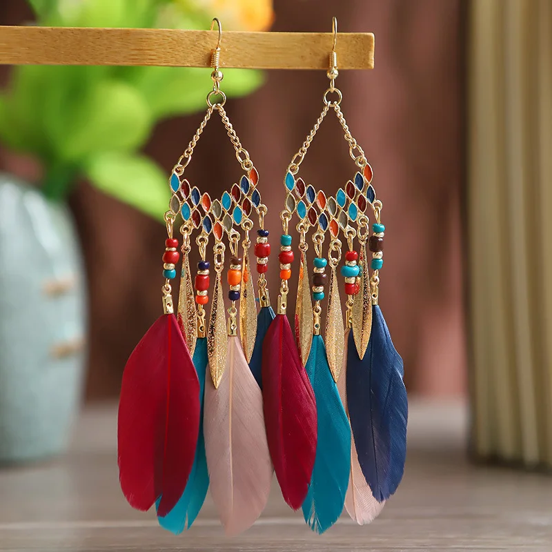 Ethnic Fashion Women - Anting-anting Juntai bulu etnis Bohemian untuk