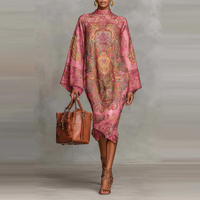 Ethnic Fashion Runway - Gaun liburan kasual longgar bergaya etnik