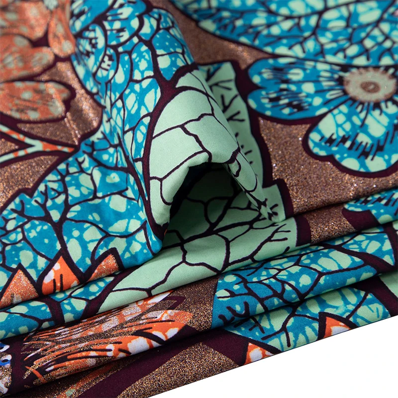 African Ankara Print - Kain Ankara Wax Print Motif Emas