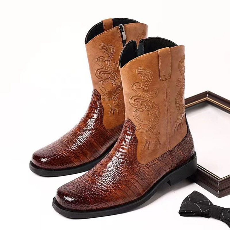 Ethnic Fashion For Men - Sepatu Bot Koboi Barat Kasual Pria