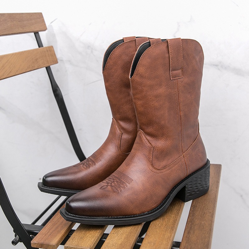 Ethnic Fashion For Men - Sepatu Bot Pria Bordir Klasik Sepatu