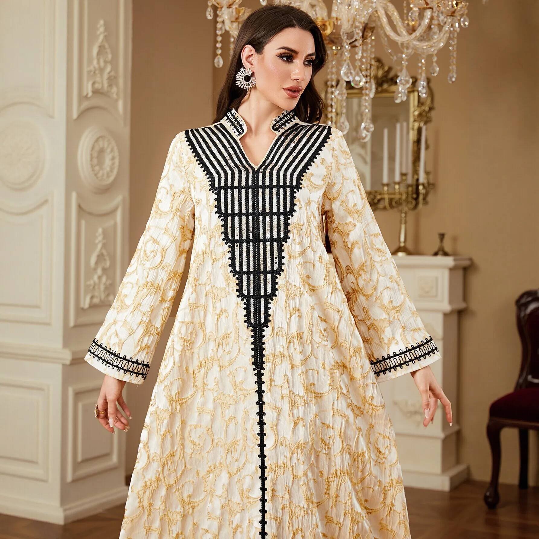 Gaun Kerah V Bordir untuk Perj - Urban Ethnic Fashion ulasan dan harga