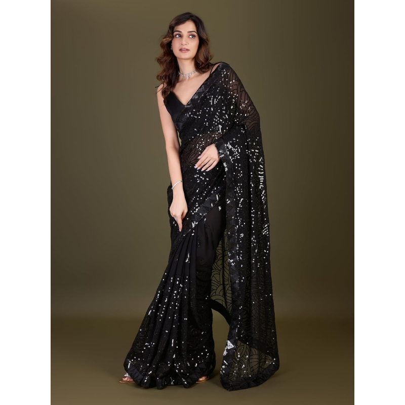 Saree Georgette Bordir Payet W - Saree Georgette Women ulasan dan harga
