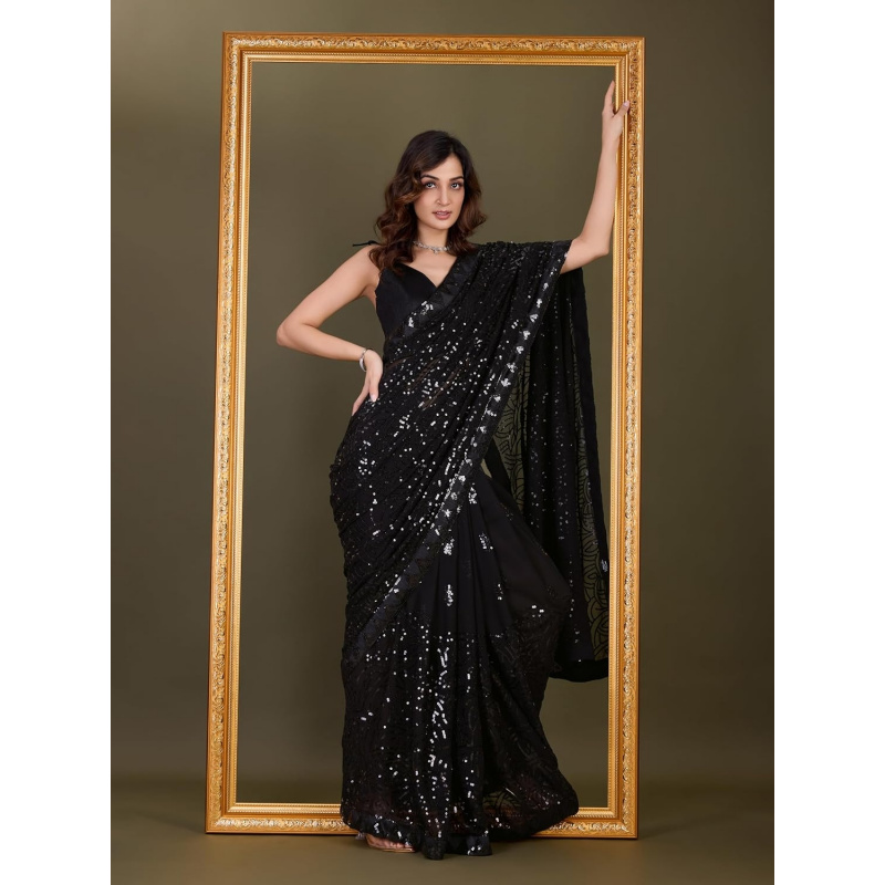 Saree Georgette Bordir Payet W - Saree Georgette Women ulasan dan harga