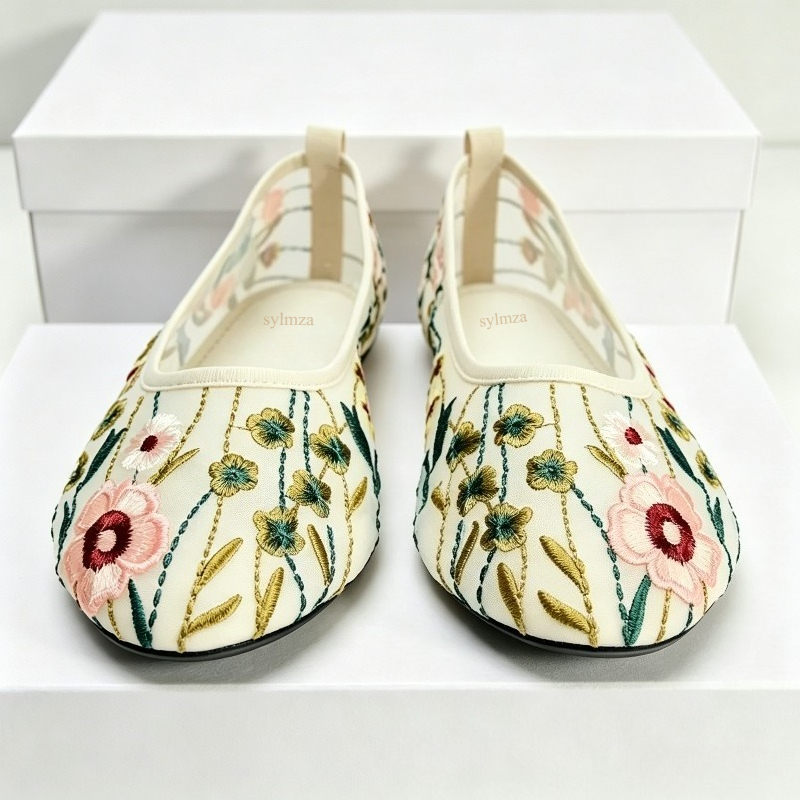 Sepatu Flat Balet Jaring Ujung - Women'S Ethnic Fashion Brands ulasan dan harga