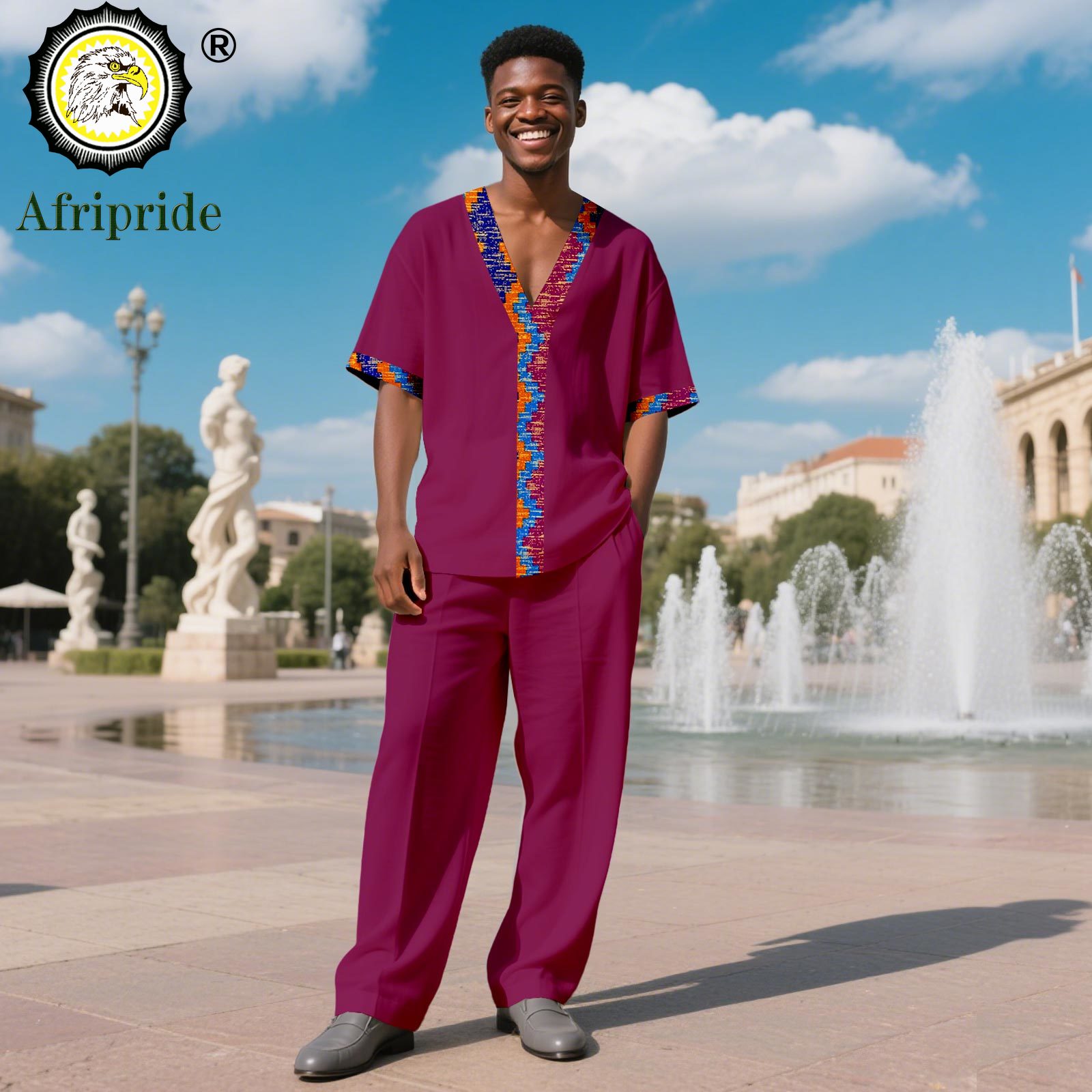 Setelan Afrika untuk Pria Trac - African Ankara Print ulasan dan harga