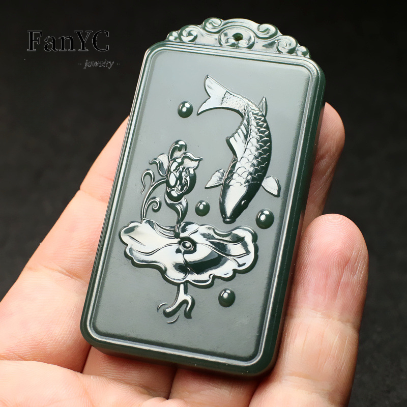 Hetian Jade Qingyu Guanyin kal - Ethnic Fashion For Men ulasan dan harga