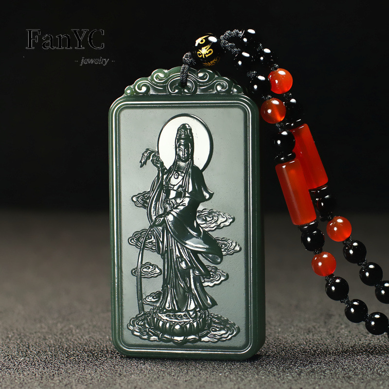 Hetian Jade Qingyu Guanyin kal - Ethnic Fashion For Men ulasan dan harga