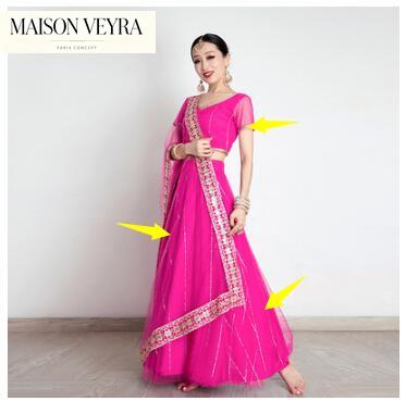 Saree Wanita India Bordir Geor - Saree Georgette Women ulasan dan harga