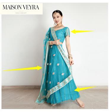 Saree Wanita India Bordir Geor - Saree Georgette Women ulasan dan harga