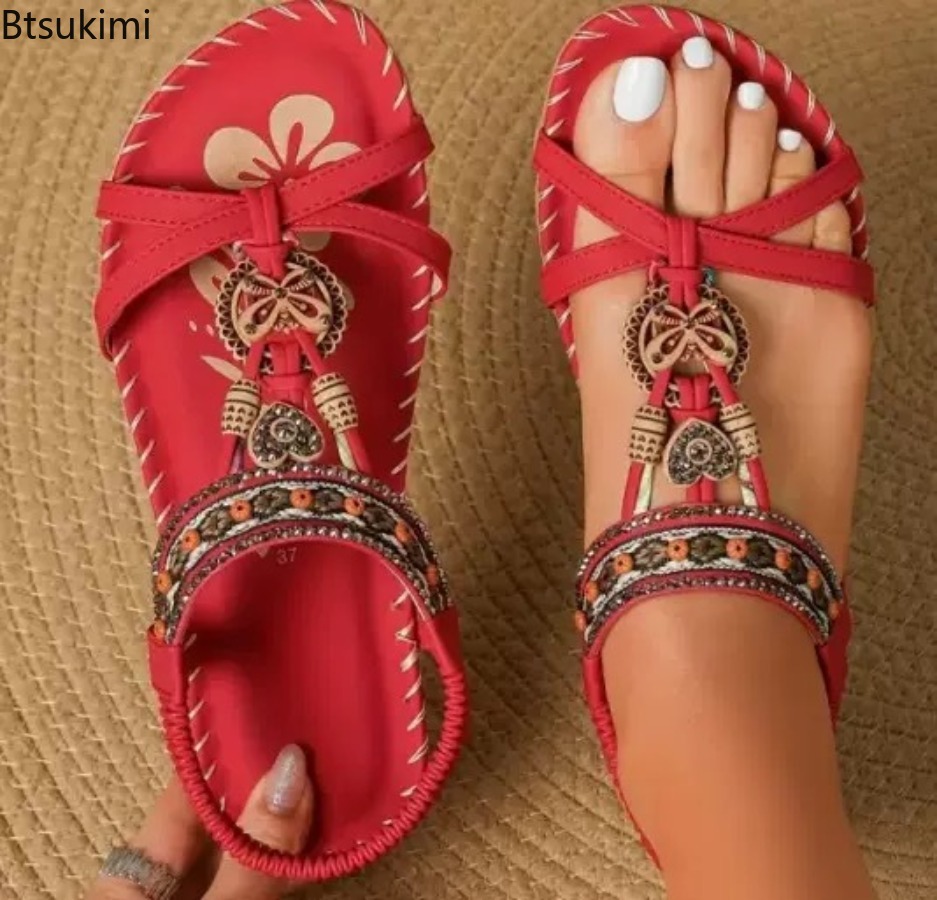 Sandal Bohemian Wanita Sepatu  - Ethnic Fashion Women ulasan dan harga
