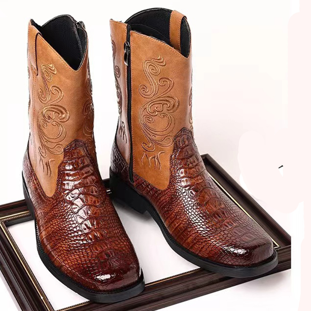 Sepatu Bot Koboi Barat Kasual  - Ethnic Fashion For Men ulasan dan harga