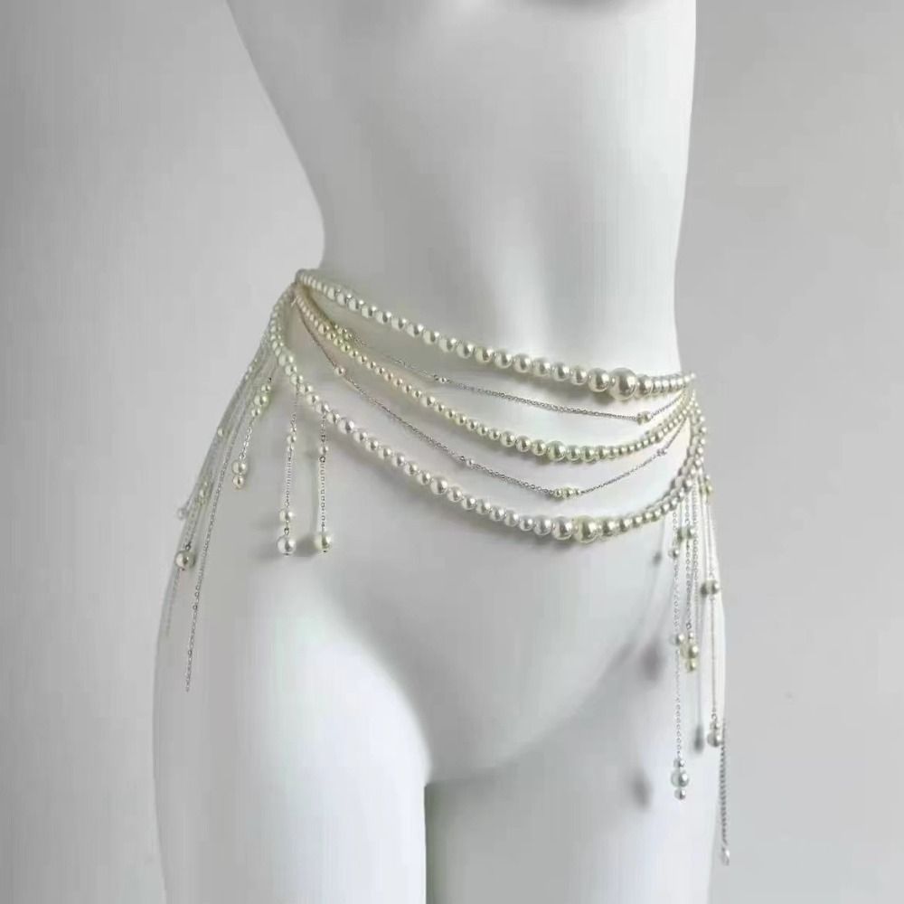 Rantai Pinggang Mutiara Elegan - Ethnic Fashion Jewellery ulasan dan harga