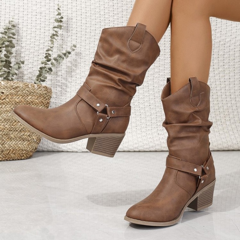 Sepatu Bot Pertengahan Betis W - Ethnic Fashion Women ulasan dan harga
