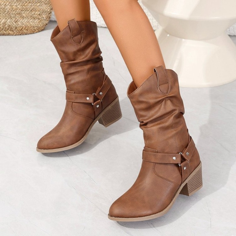 Sepatu Bot Pertengahan Betis W - Ethnic Fashion Women ulasan dan harga