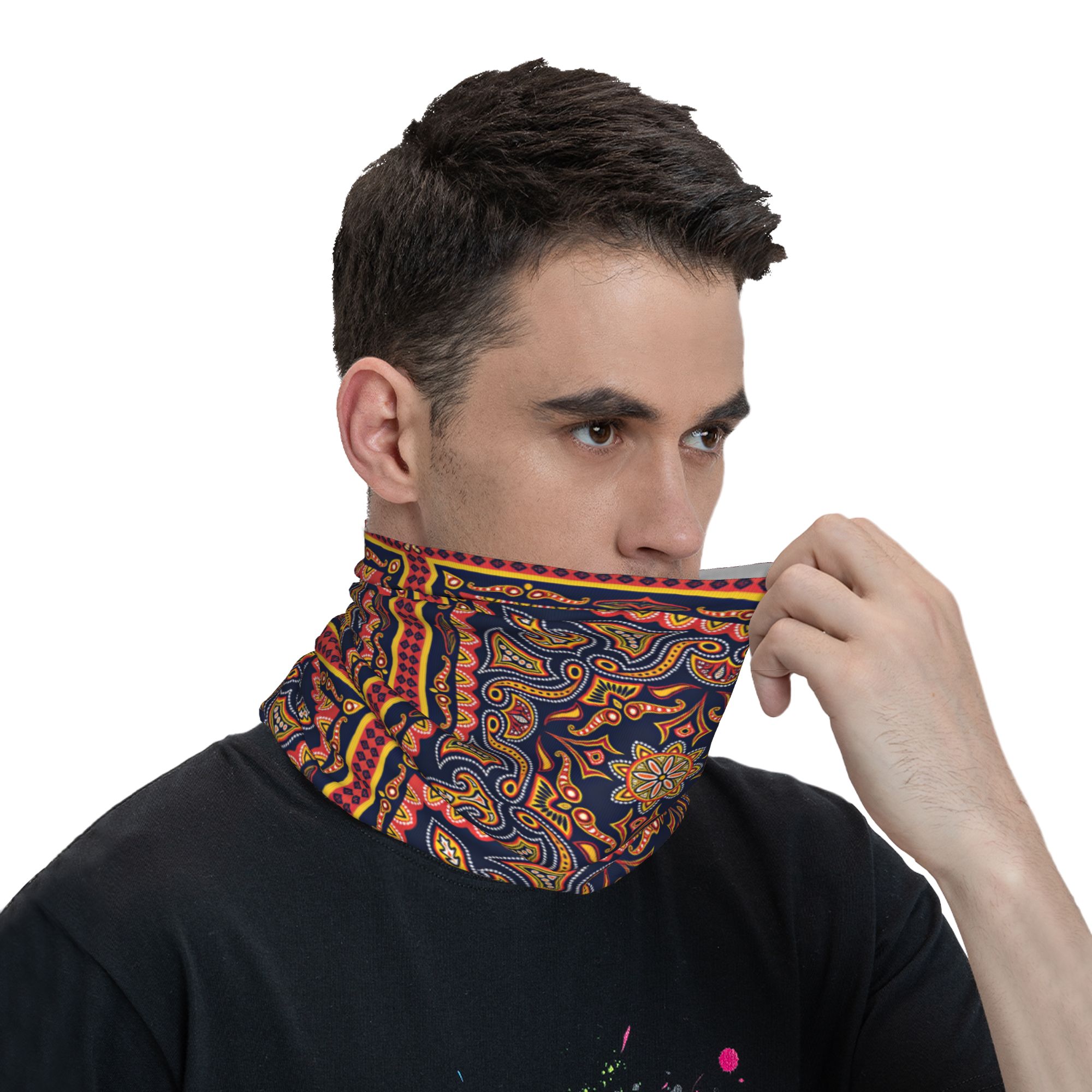 Penutup Leher Motif Etnik Trib - Ethnic Fashion For Men ulasan dan harga